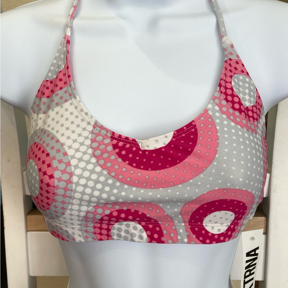 NWT Ktrina L girls halter top pink/white patterned.